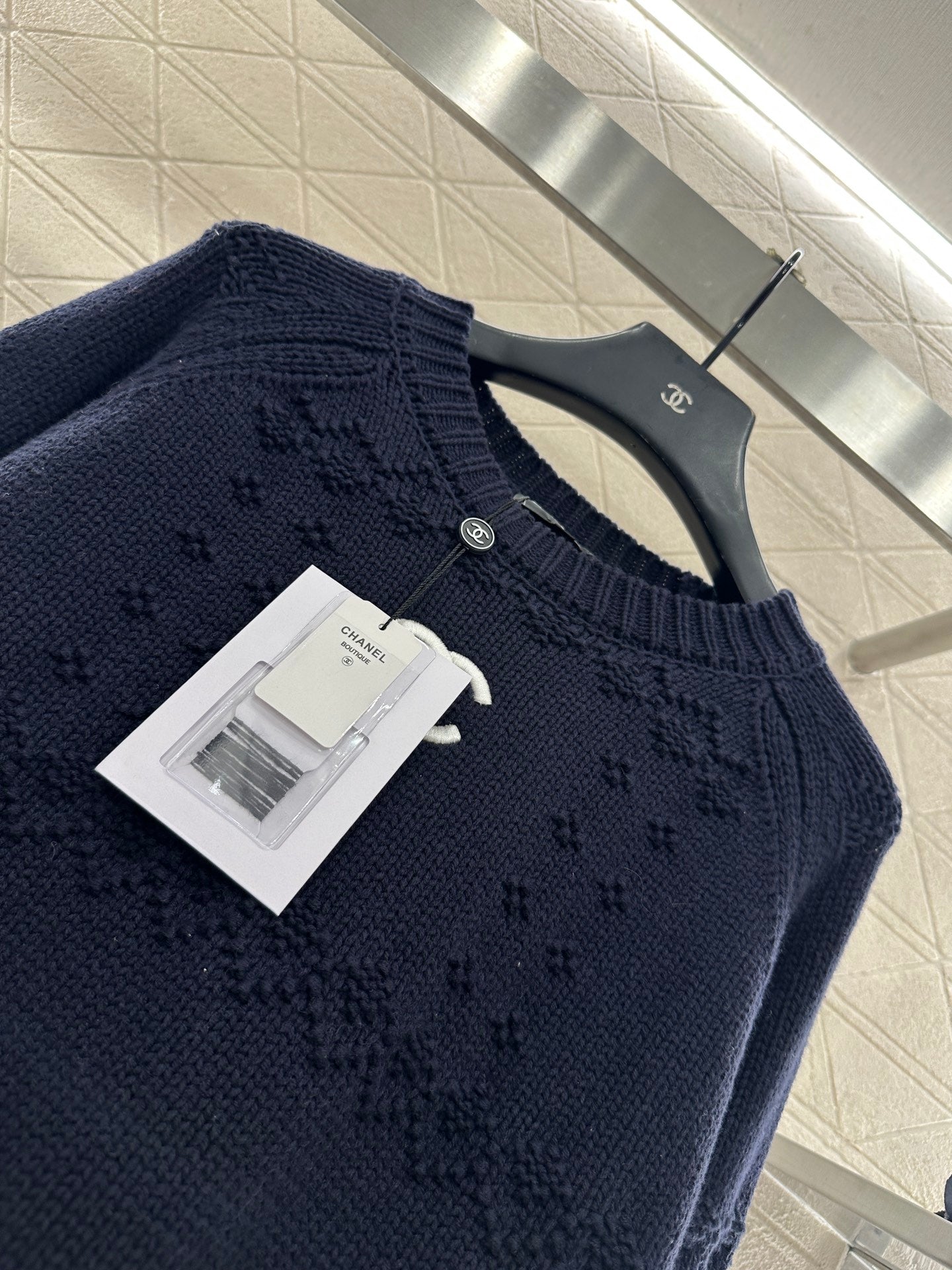 Embroidered Crochet Knit Pullover Sweater