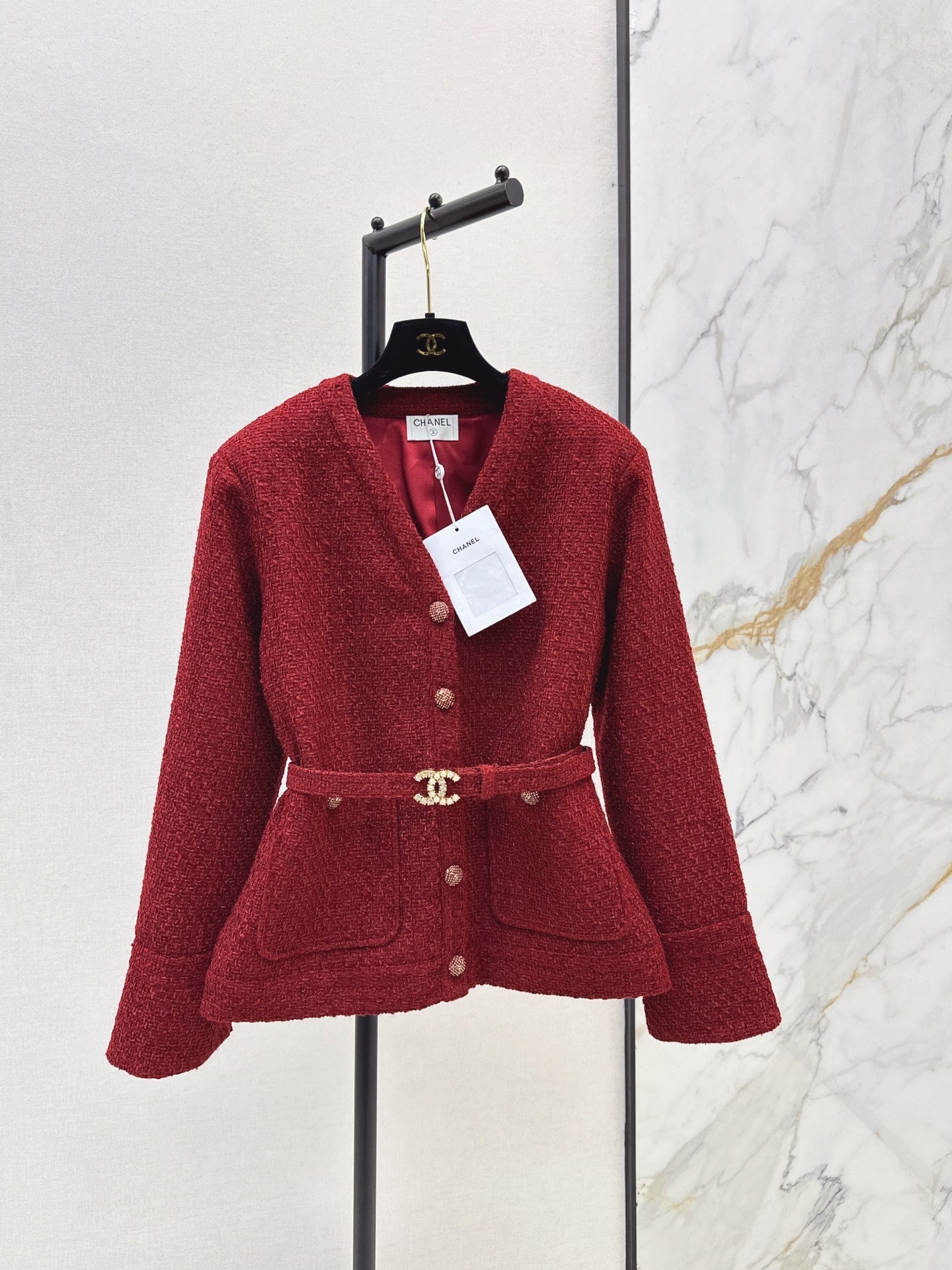 🎄Xmas🎄25FW Waist-cinching woven cardigan