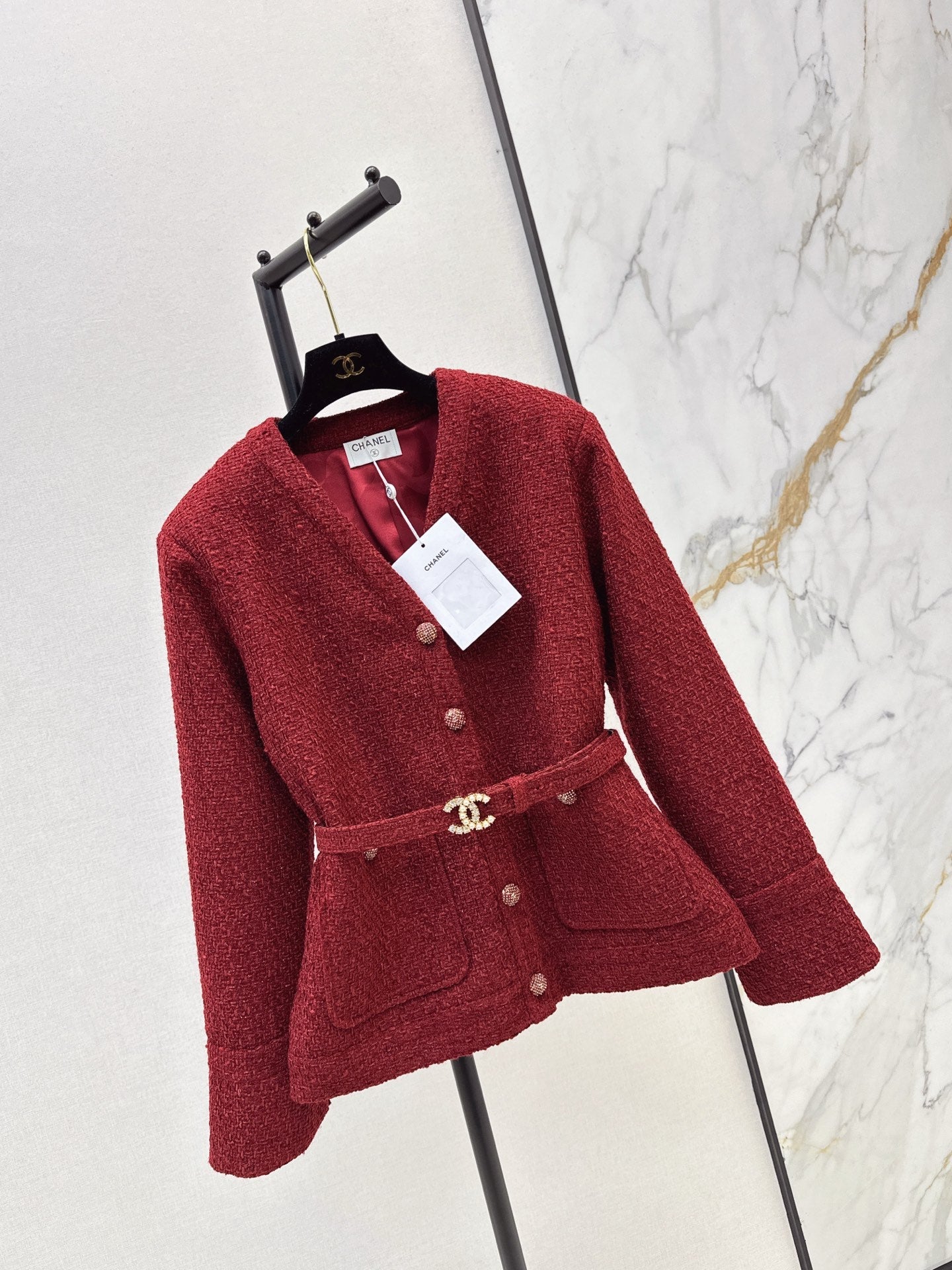 🎄Xmas🎄25FW Waist-cinching woven cardigan