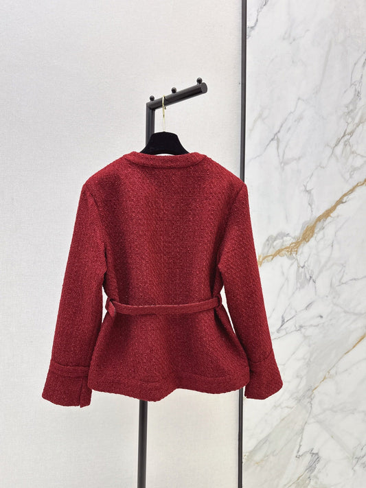 🎄Xmas🎄25FW Waist-cinching woven cardigan