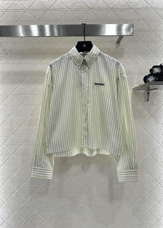 25FW New Short-sleeved striped blouse