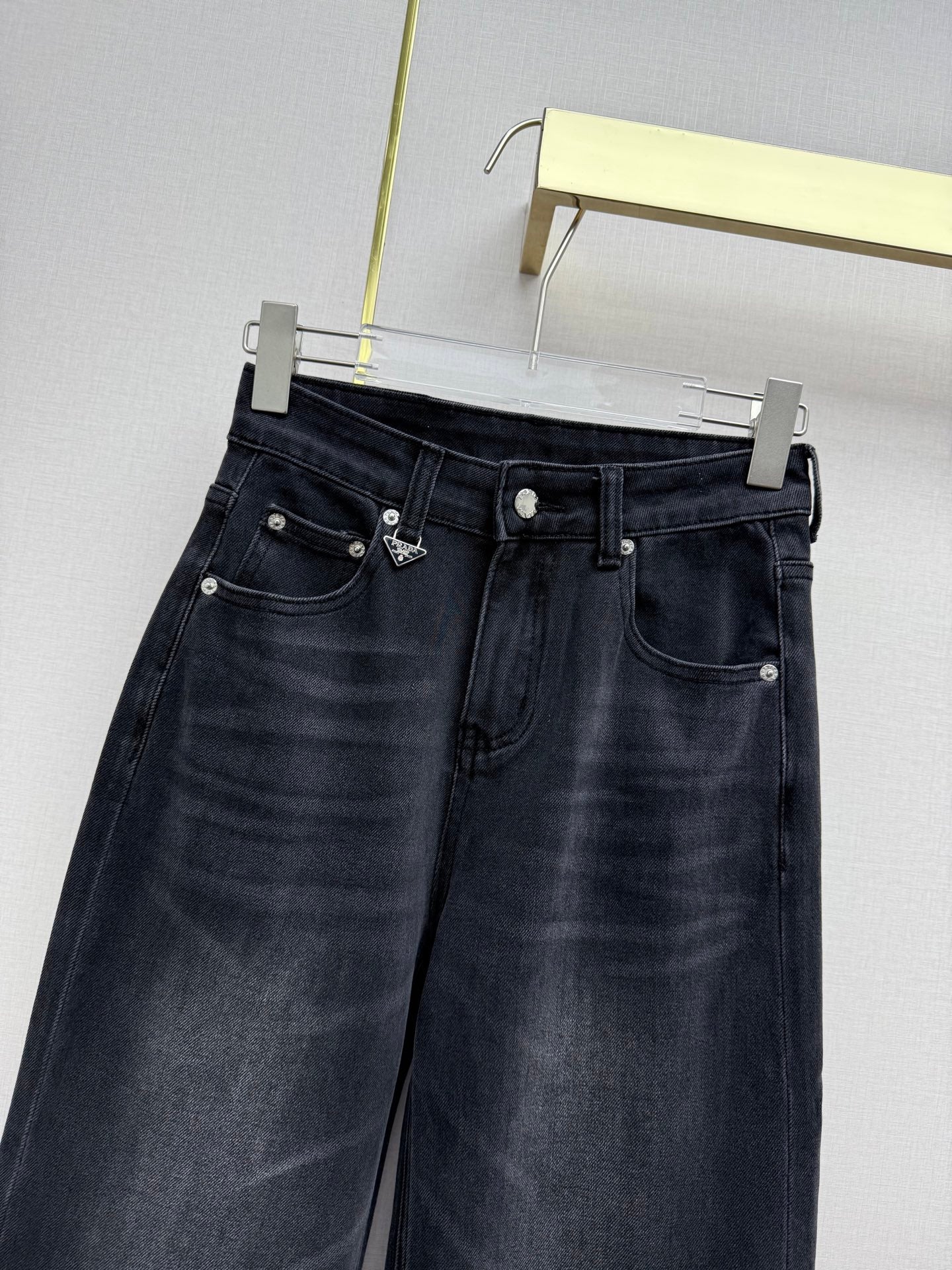 Gradient straight-leg jeans