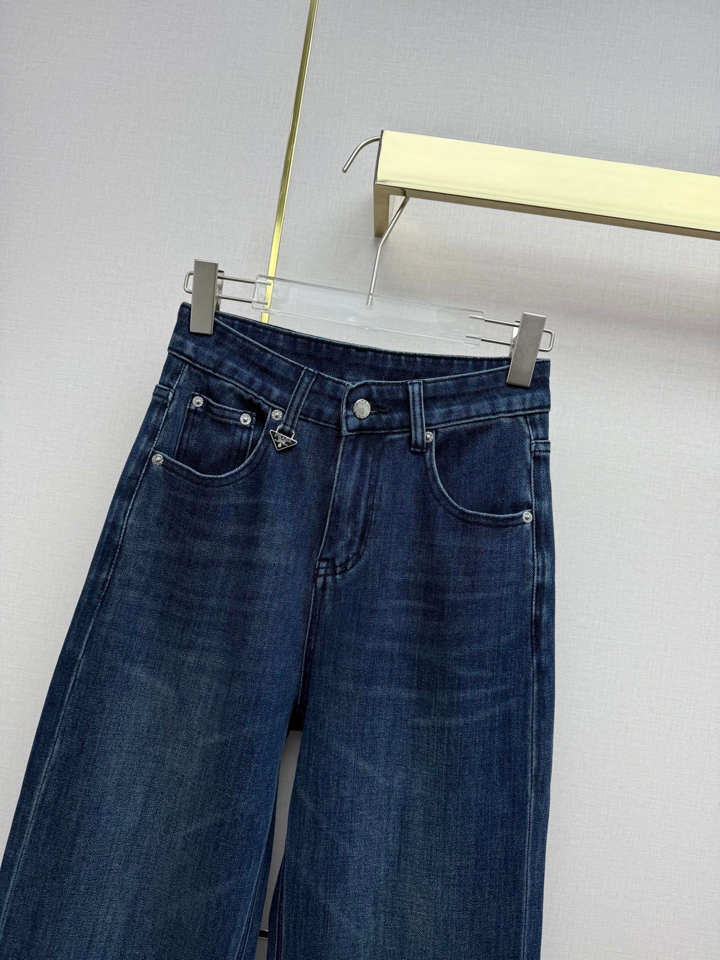 Gradient straight-leg jeans