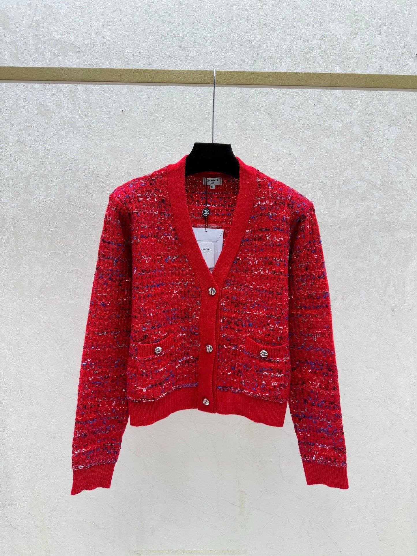 🔥HOT🔥26SS NEW Colorblock V-neck long-sleeved cardigan