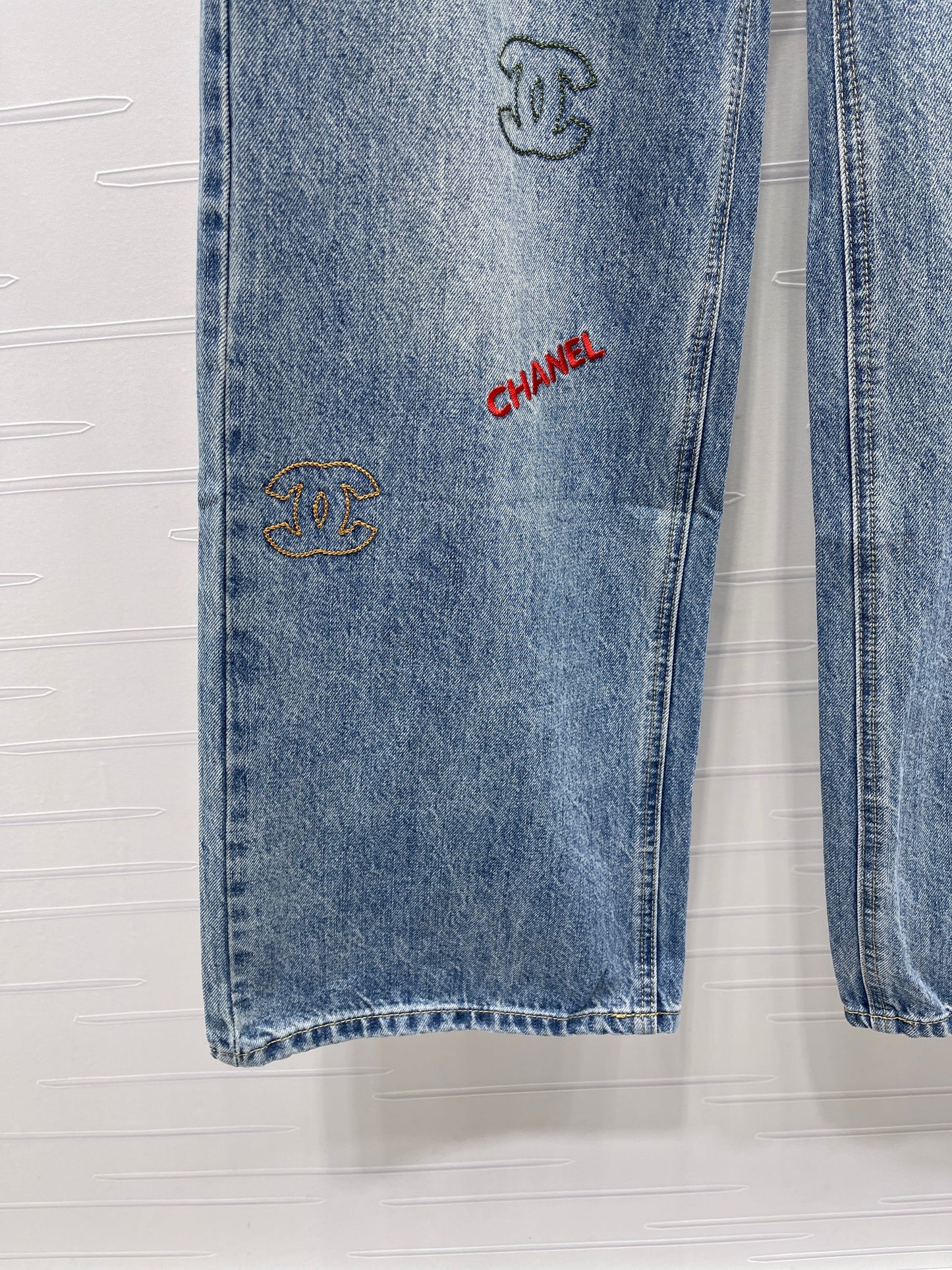 26SS NEW Embroidered pattern wide leg jeans