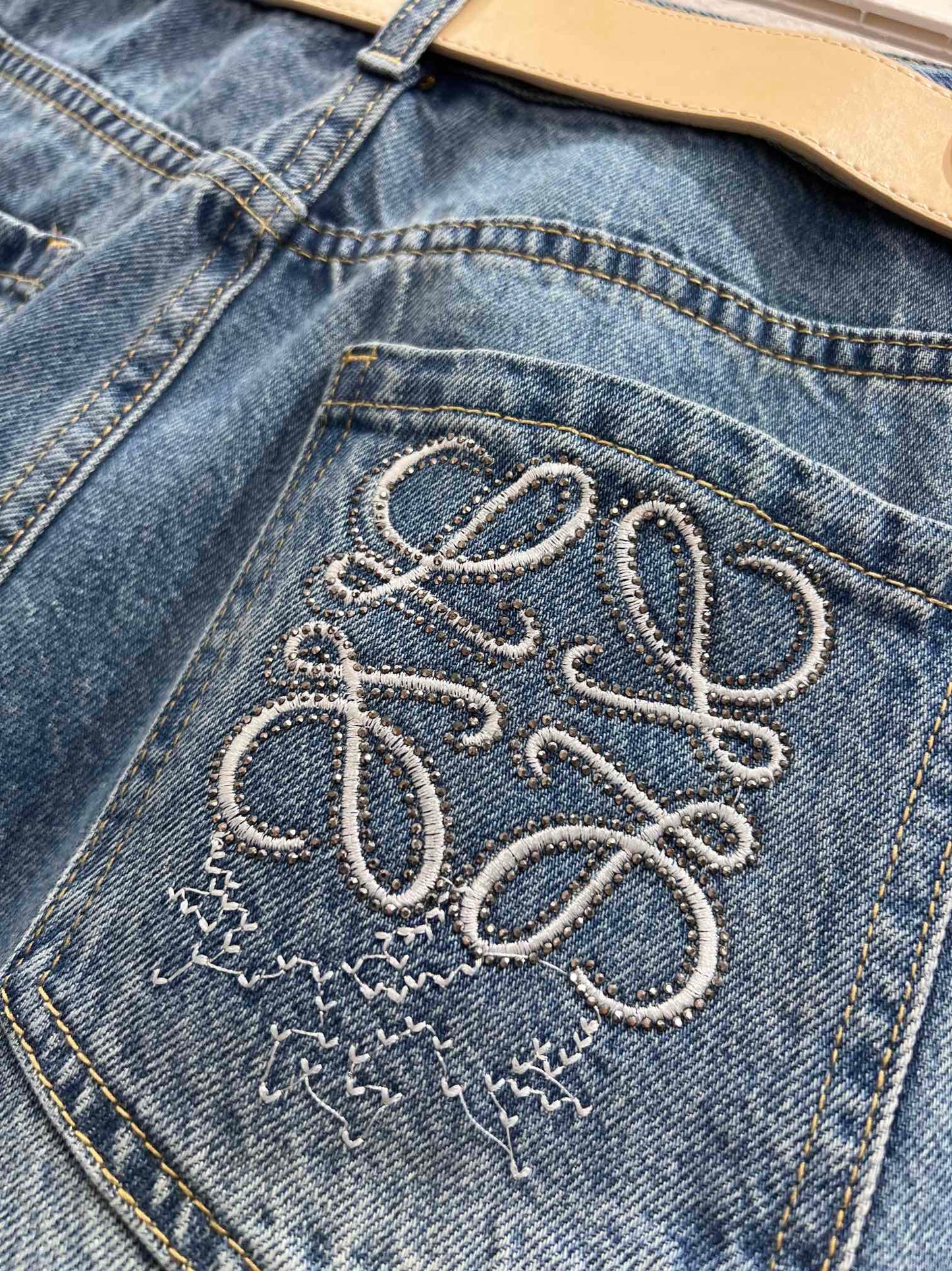 26SS NEW Advanced custom embroidered back pocket denim shorts