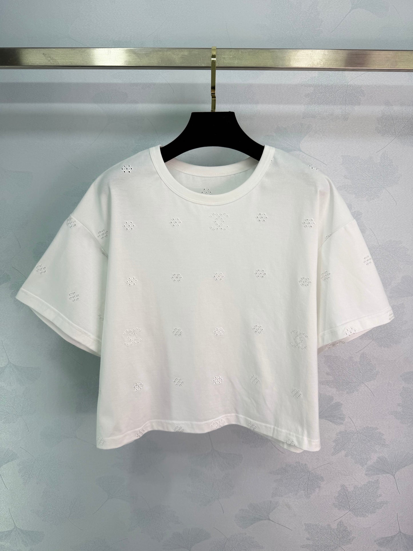 26SS NEW Short hollow embroidered T-shirt