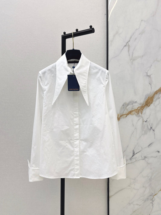 26SS NEW Long point collar minimalist white shirt