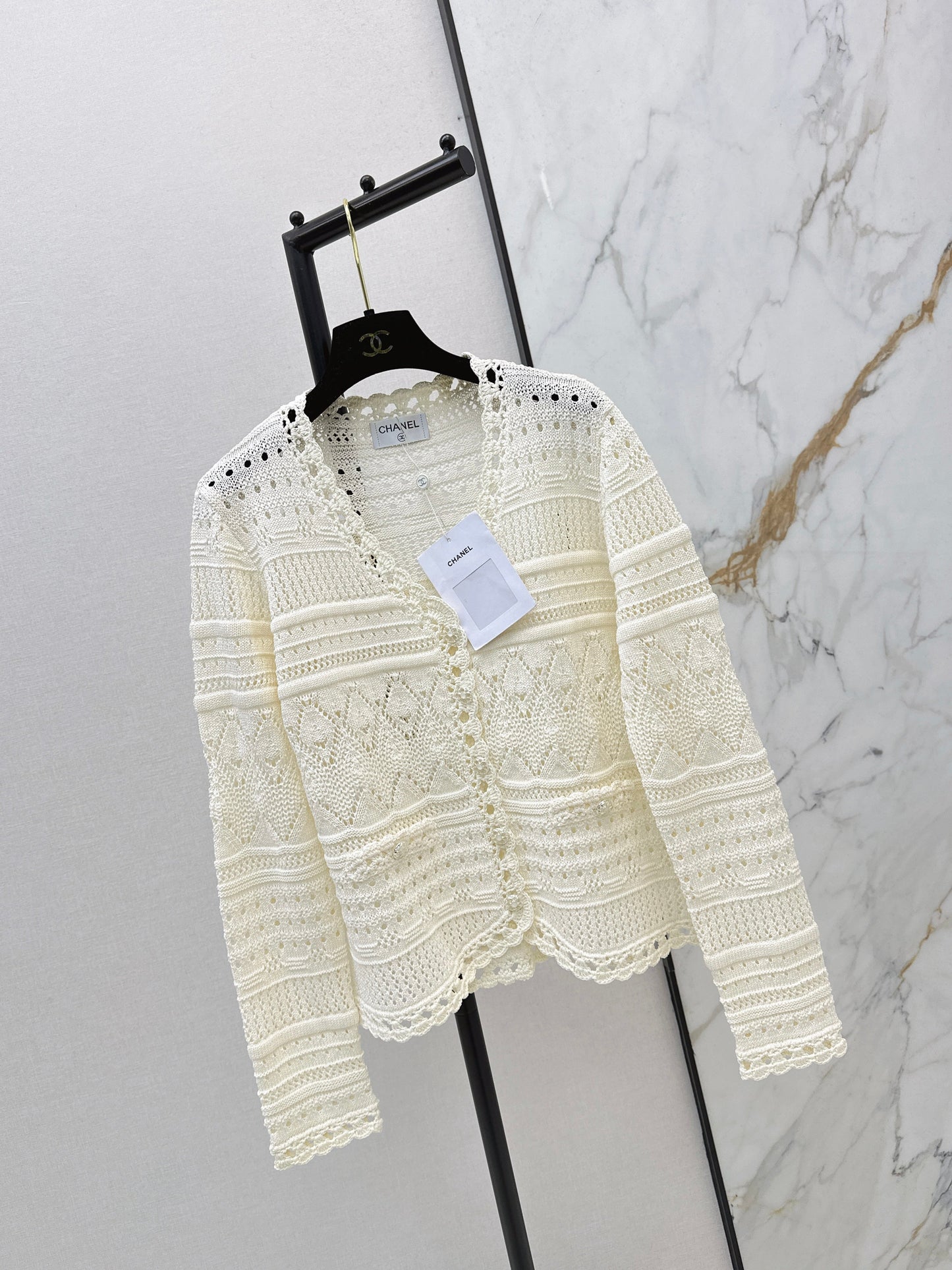 26SS NEUES Coco Girl schweres Häkeldesign Cardigan