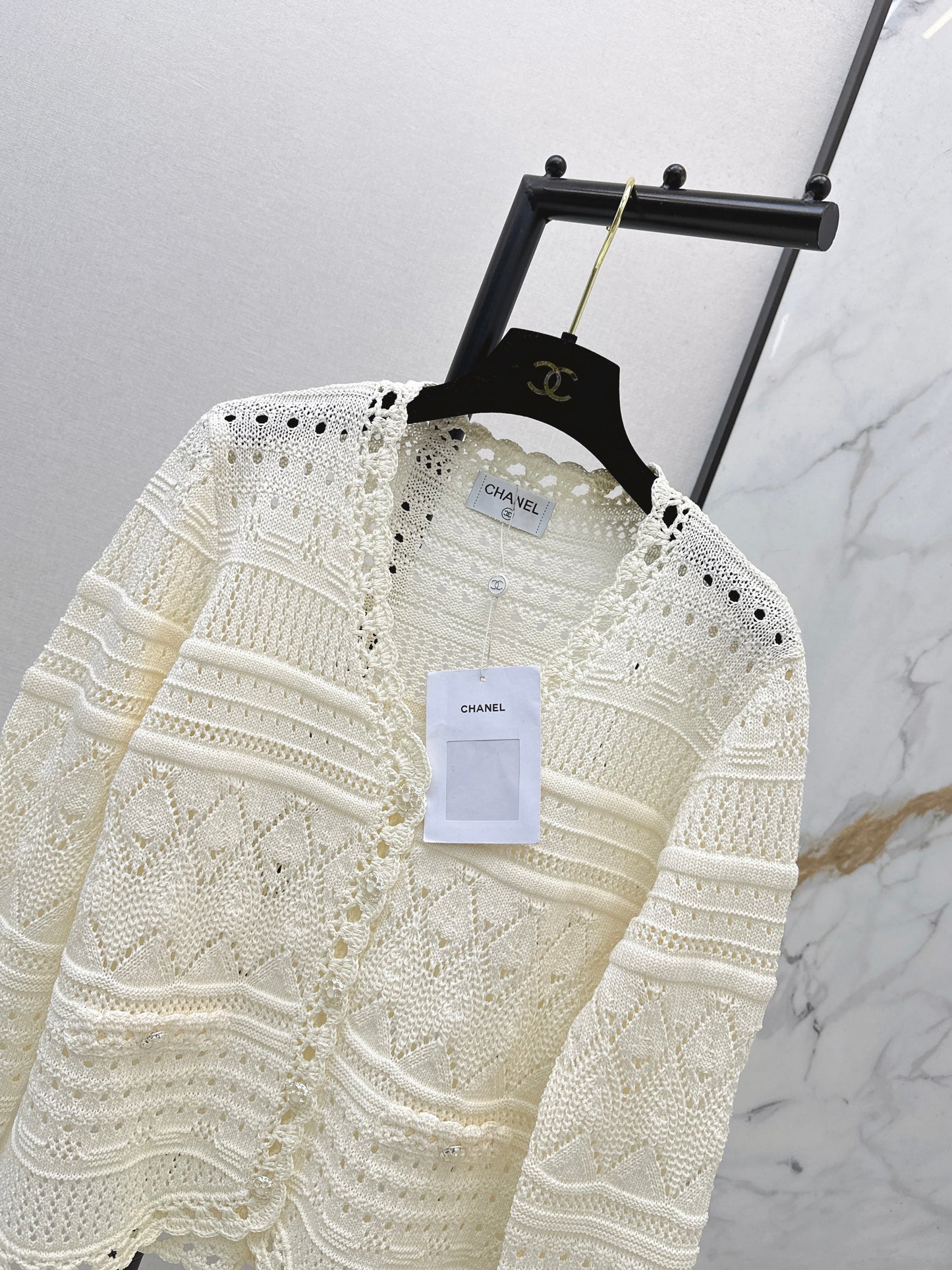26SS NEUES Coco Girl schweres Häkeldesign Cardigan