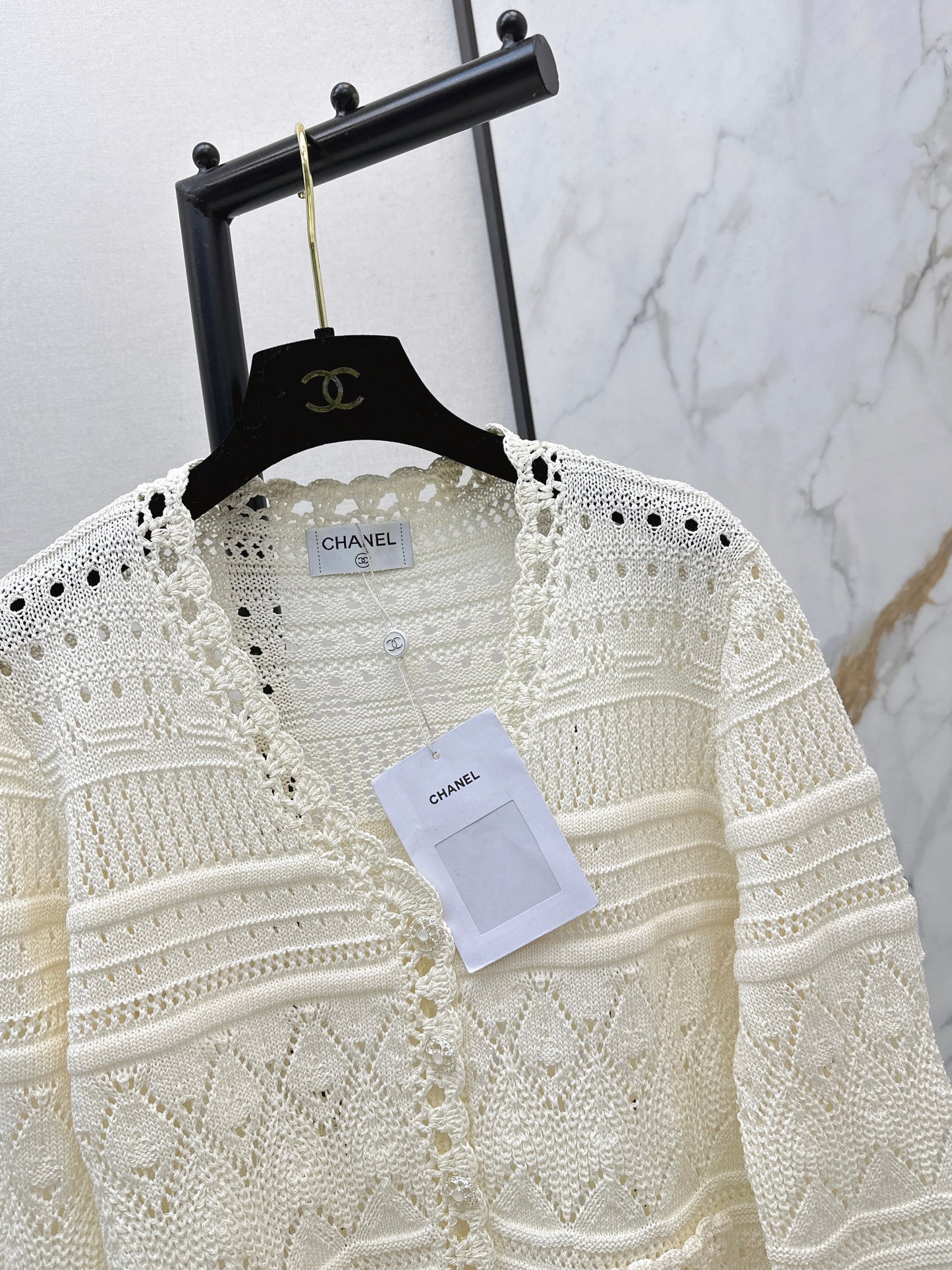 26SS NEUES Coco Girl schweres Häkeldesign Cardigan