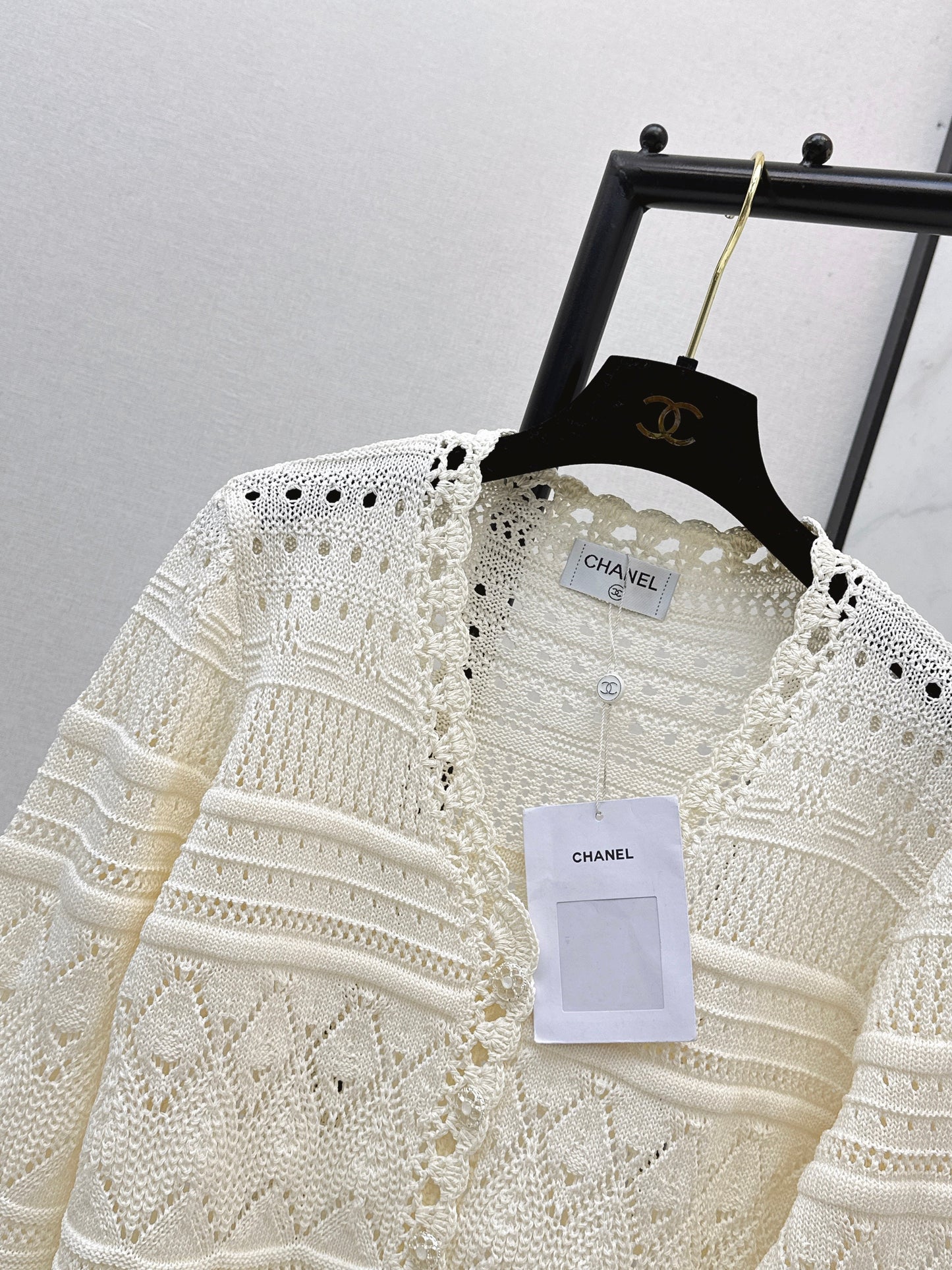 26SS NEUES Coco Girl schweres Häkeldesign Cardigan