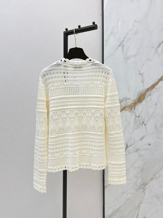 26SS NEW coco girl wear heavy crochet design cardigan