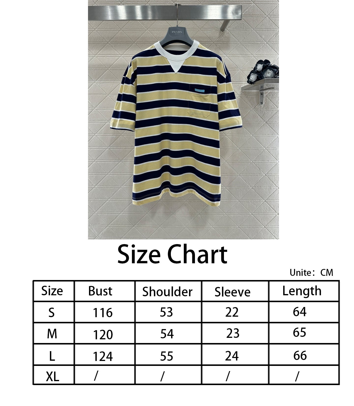 26SS NEUES Gestreiftes T-Shirt mit überschnittenen Schultern