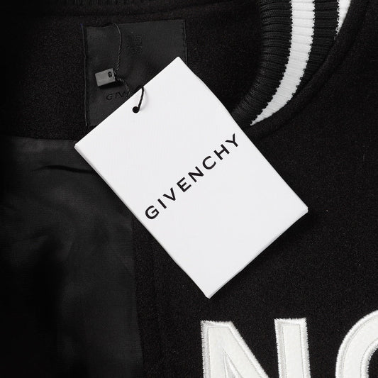 Leather letter embroidered baseball jersey jacket