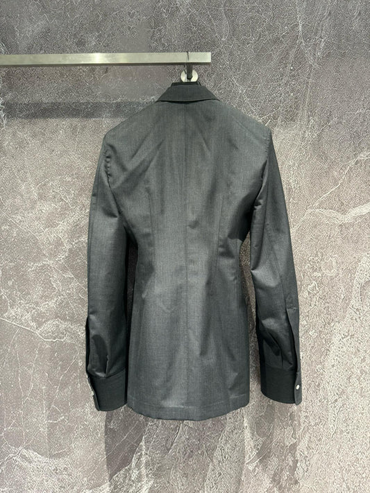 Traje de lana peinada gris de primera calidad