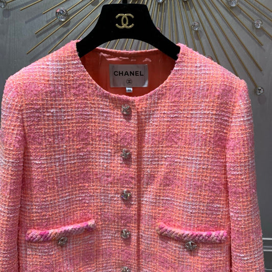 Chaqueta a cuadros color rojo sandía