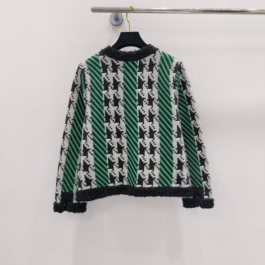 Chaqueta pata de gallo en contraste