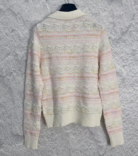 New pattern knitted Polo collar long sleeve