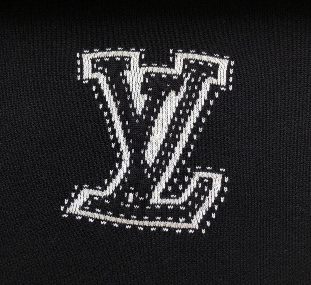 Neues Intarsien-Baumwoll-Kapuzensweatshirt mit Reißverschluss