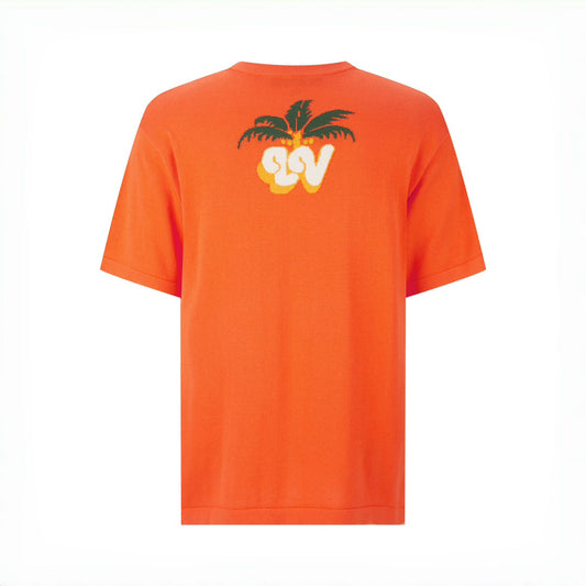 Coconut letter jacquard knitted short sleeves