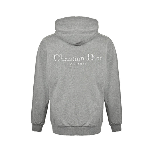 Sudadera con capucha desgastada, moteada y con monograma.