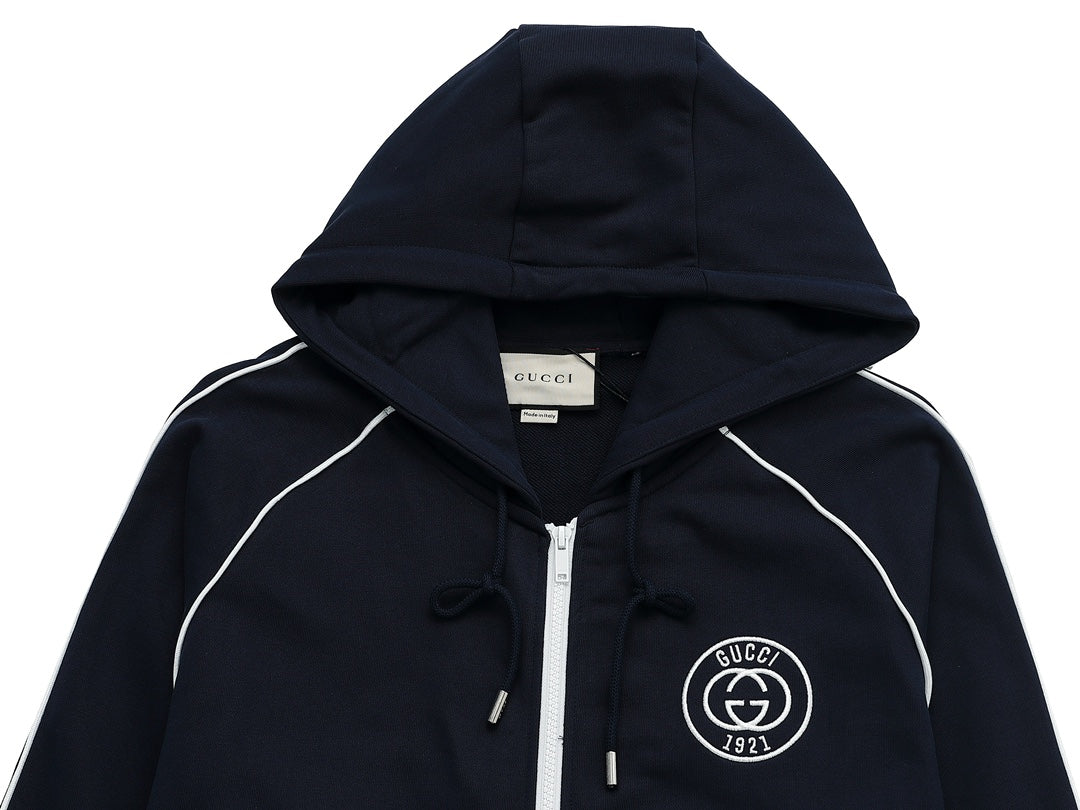 Neue bestickte Buchstabenlogo-Kapuzenjacke mit Reißverschluss im Partnerlook