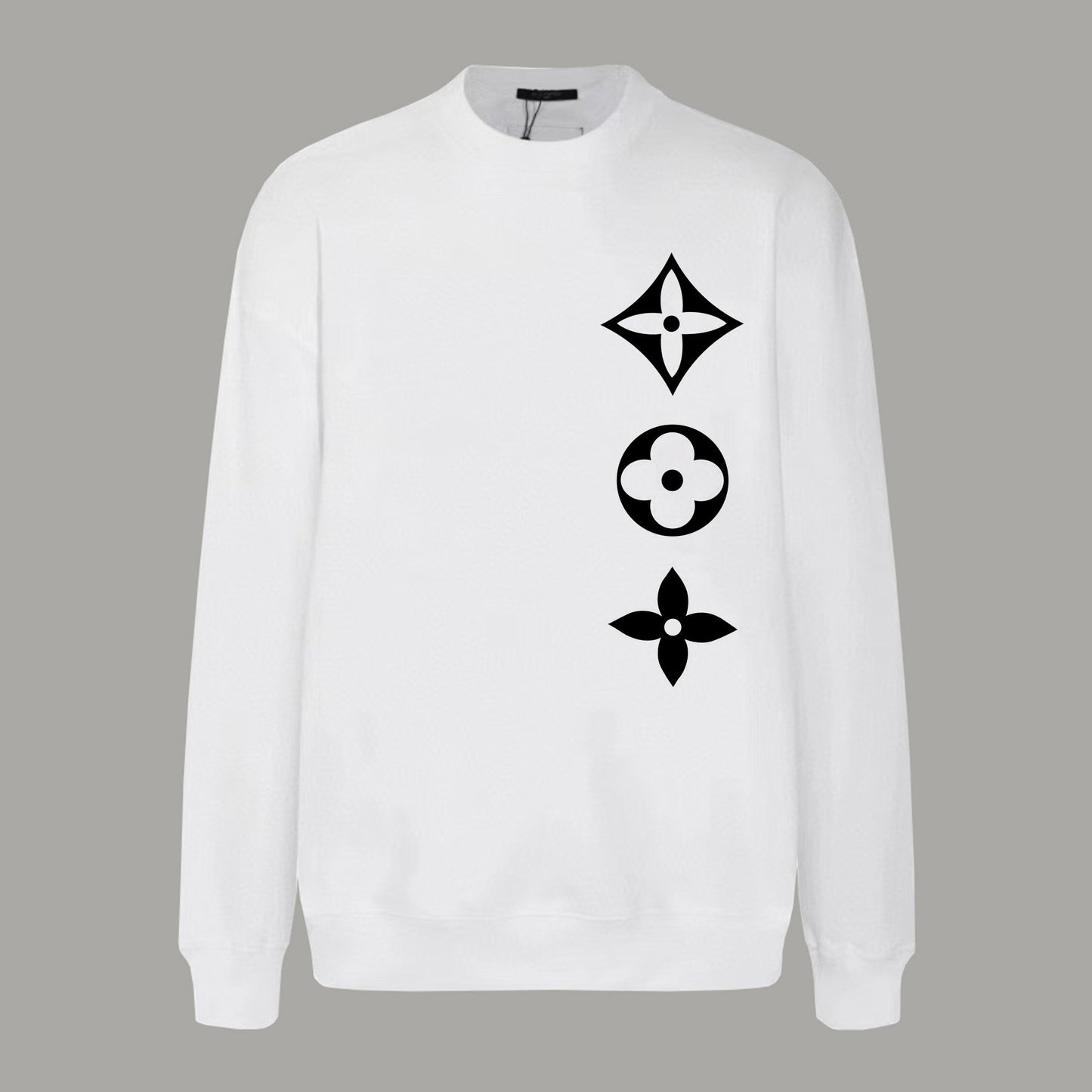 Neuer bedruckter Rundhals-Pullover für Herbst und Winter