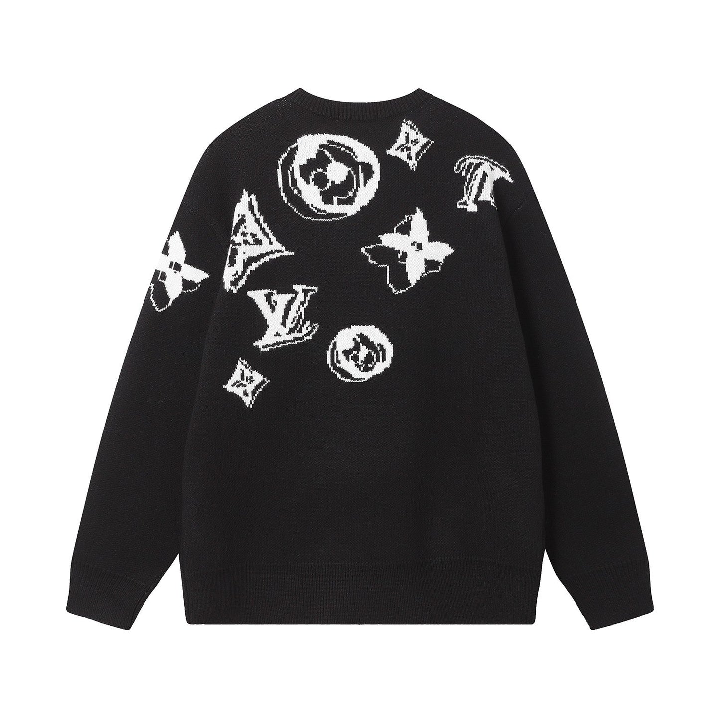 Suéter informal de cuello redondo con diseño jacquard integral.