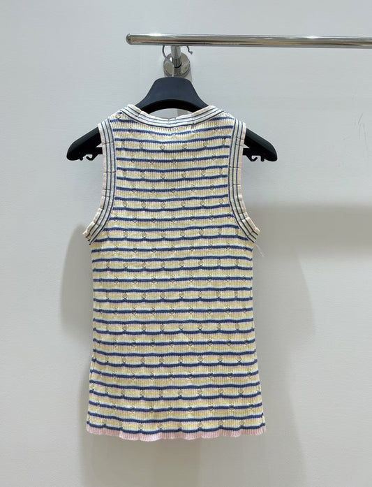 striped sleeveless vest