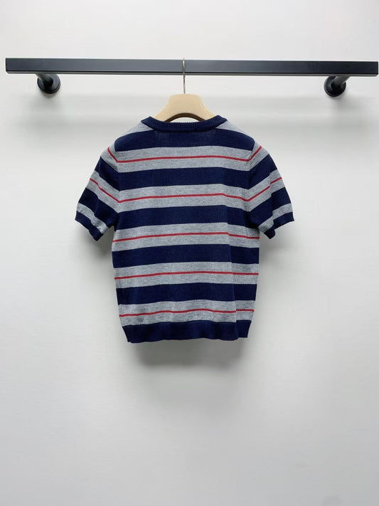 new letter striped short sleeves