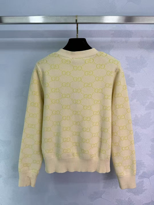 jacquard logo knitted cardigan