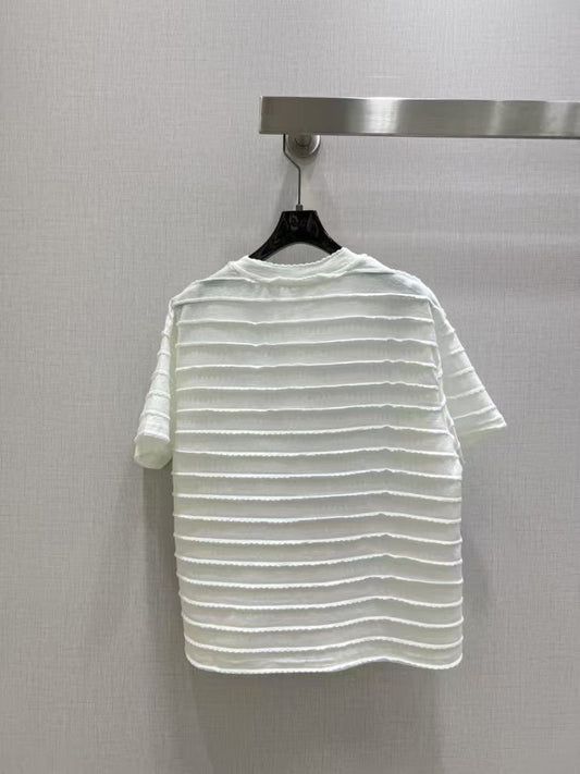 Beaded Bow Short Sleeve T-Shirt