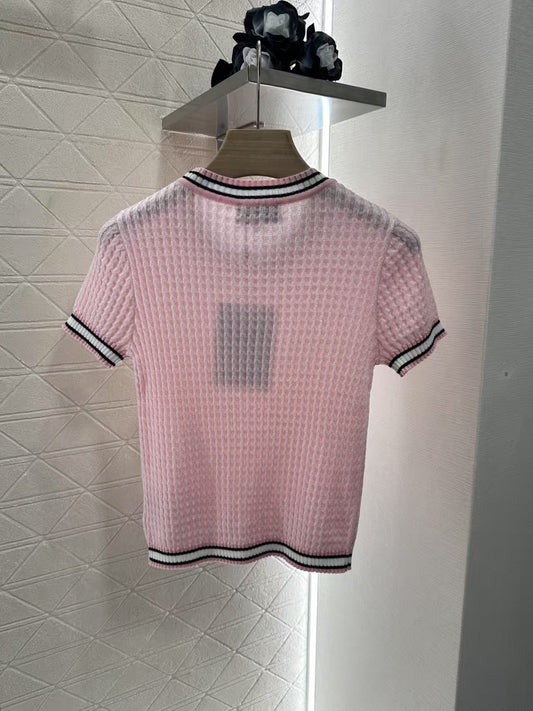 Crew neck knit short sleeves