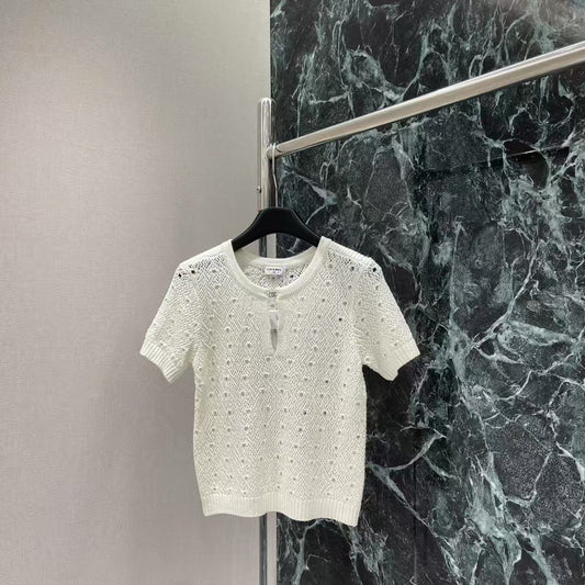 Knitted hollow short sleeves