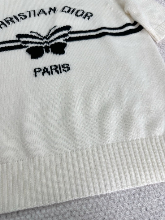 Butterfly Knitted Short Sleeve Shirt