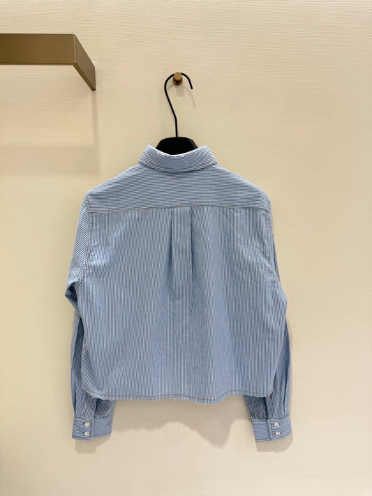 Light blue striped denim