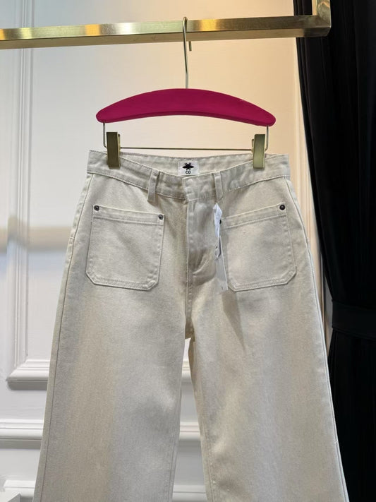Neue Jeans mit doppelter Tasche und gerolltem Saum für Frühling/Sommer