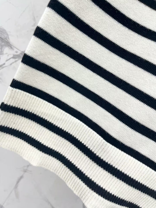 Ärmelloses Tanktop im französischen Stil mit Streifenmuster für Frühling/Sommer
