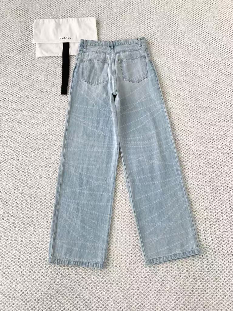 Pearl Print Wide-Leg Jeans