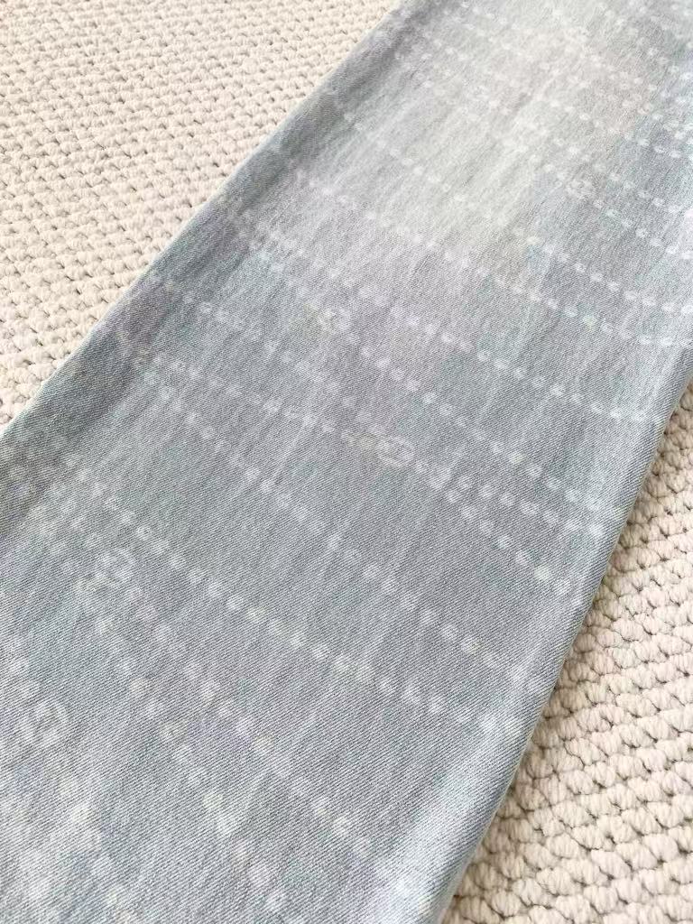 Pearl Print Wide-Leg Jeans