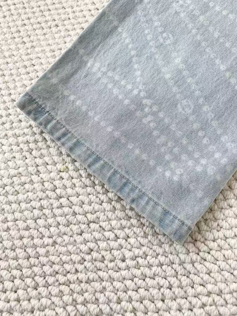 Pearl Print Wide-Leg Jeans