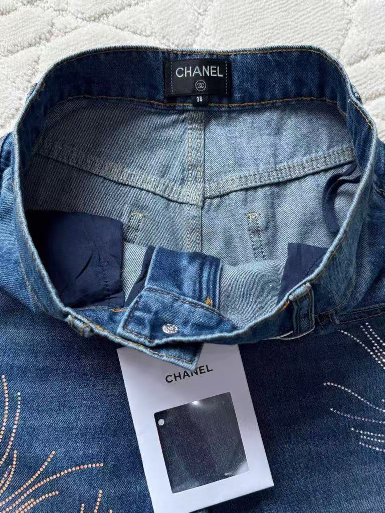 Feather leaf hot diamond jeans