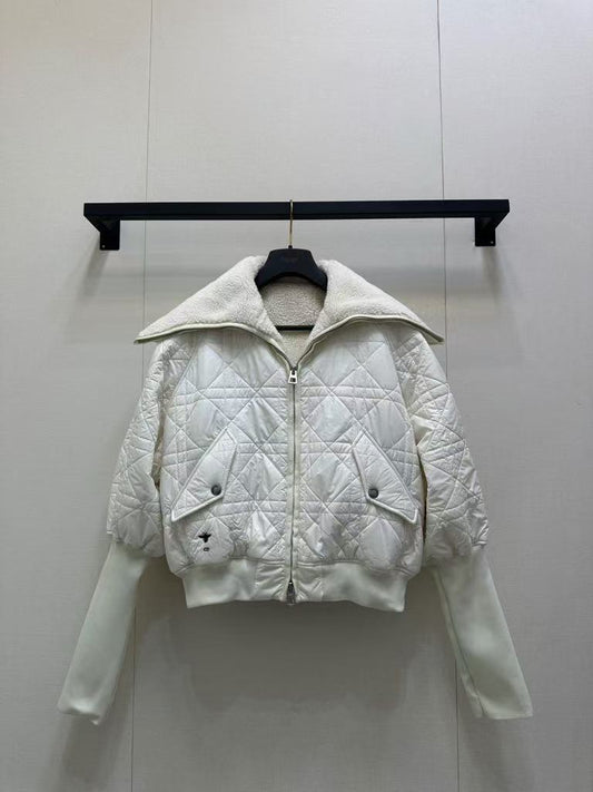 Navy collar lambswool coat