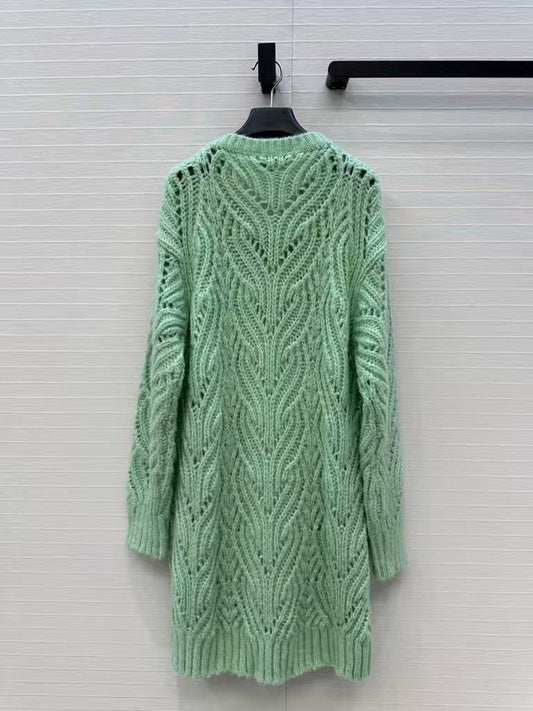 Mohair-Strickkleid mit Schleifenmuster