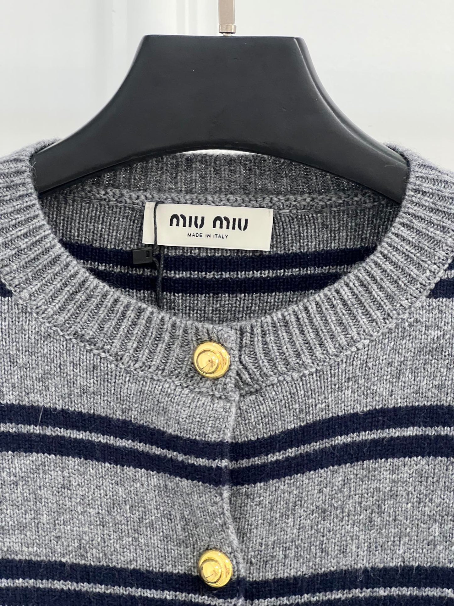 Striped Crew Neck Cardigan