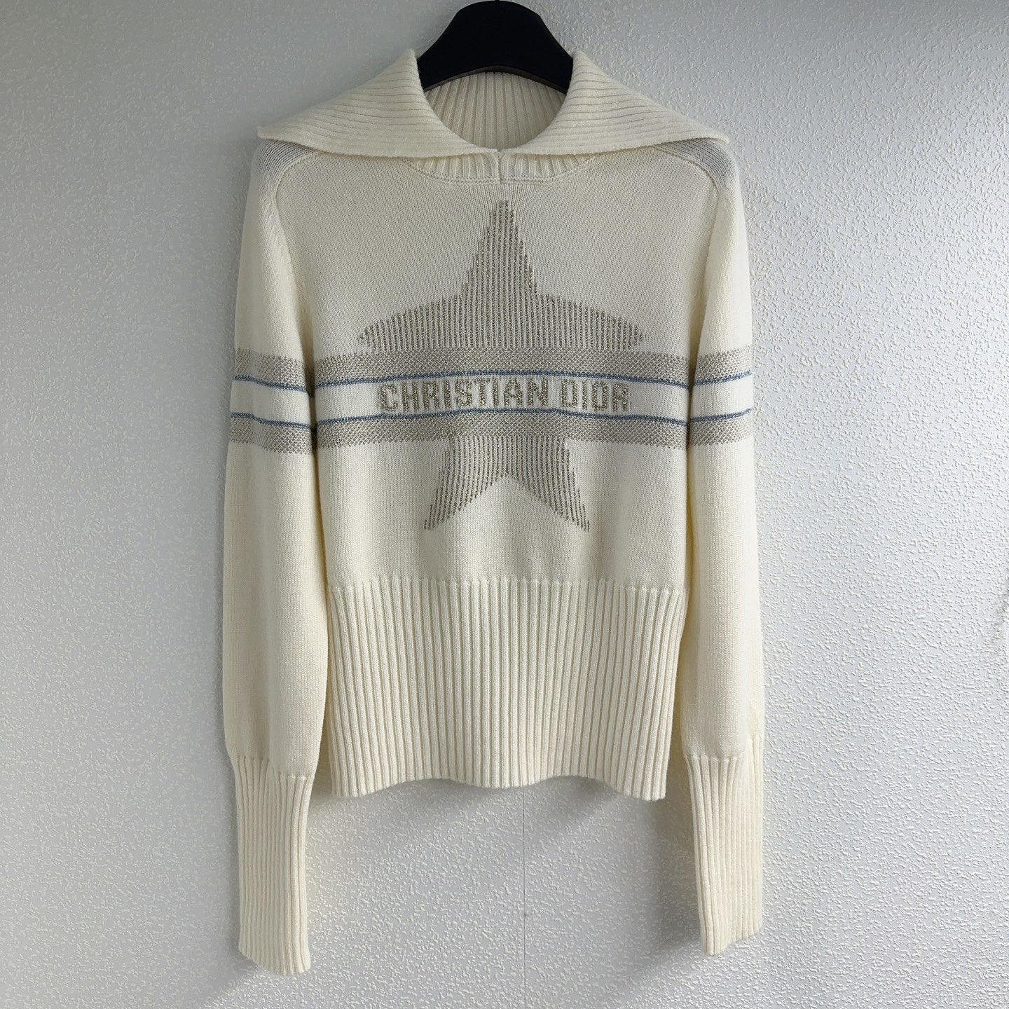 CD striped five-pointed star pullover sweater