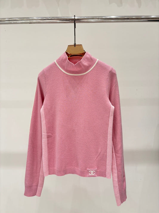 25 Early Autumn New Round Neck Color Block Simple Knitted Long Sleeve