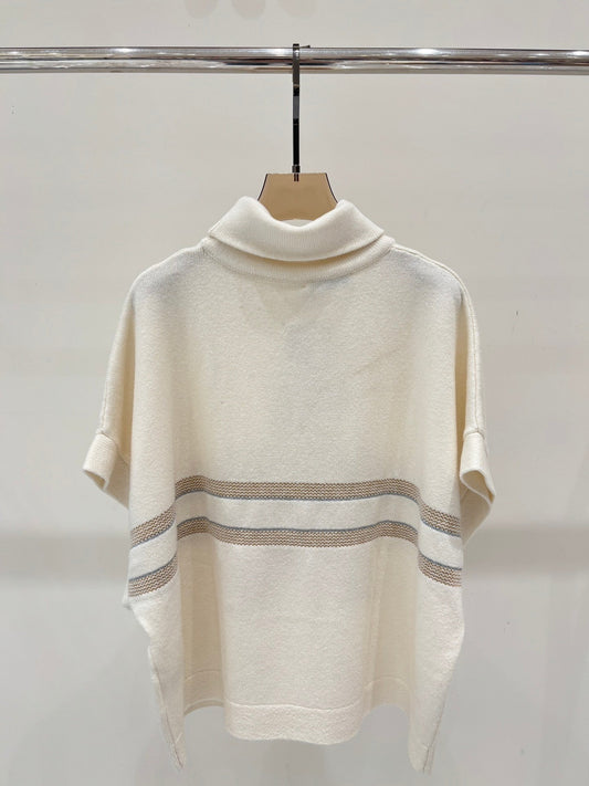 25 Early Autumn New High-Neck Five-Pointed Star Pattern Long-Sleeved Top