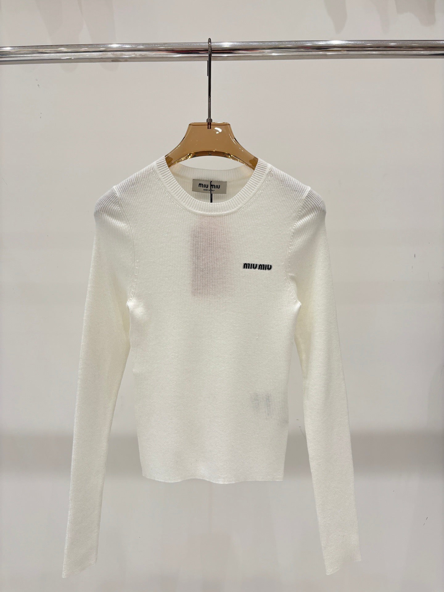 25FW round neck letter logo simple thin knitted long sleeves